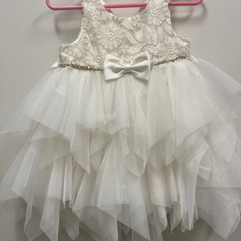 Elegant Cream Lace Kids Dress